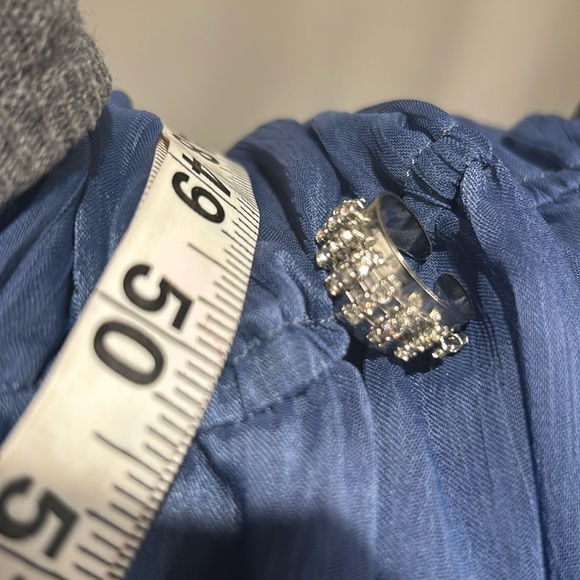 Adjustable Stainless Steal Crystal Statement Bling Ring - Picture 3 of 11